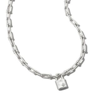 Kendra Scott Silver Lock Necklace NEW NEVER WORN